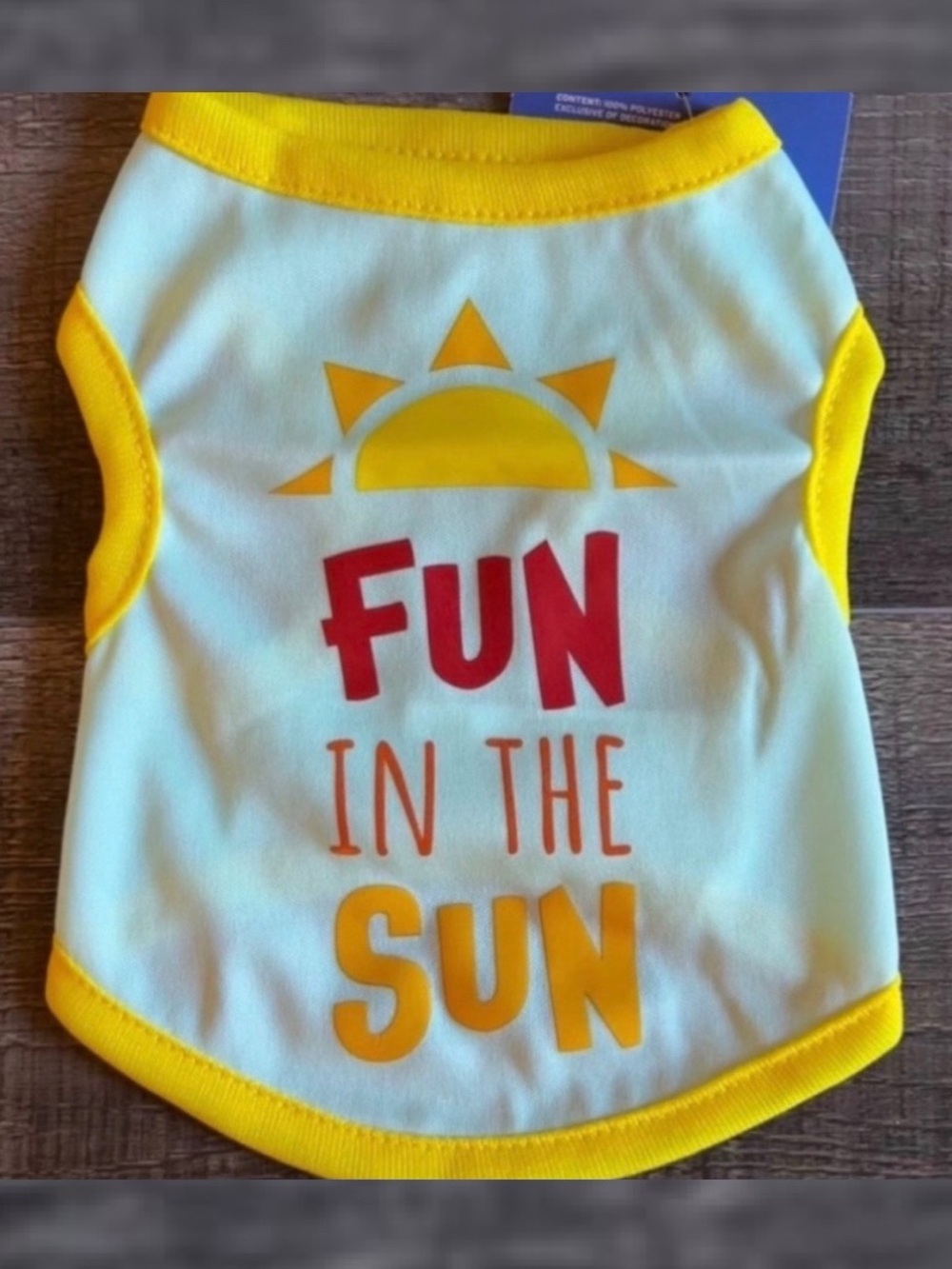 💞 New Size XS “Fun In The Sun” Puppy Dog Tee Shirt with Sunshine Design